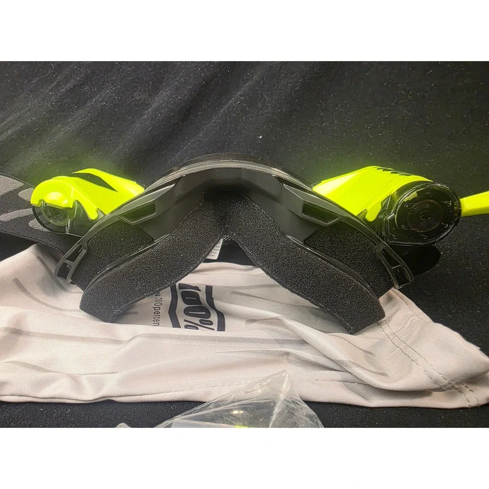 100% Strata 2 Forecast Mud System Goggles Neon Yellow Black Motocross MTB‎